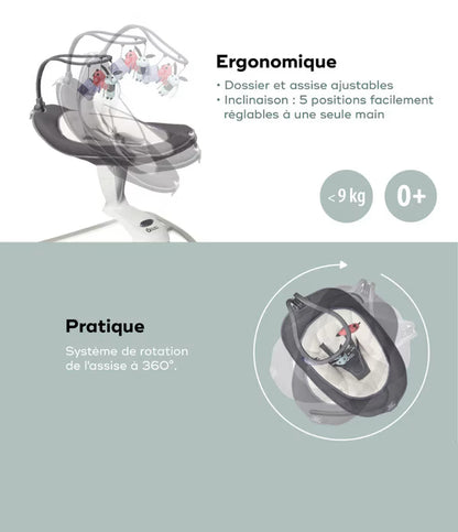 Babymoov Balancelle Électrique Swoon Motion Zinc