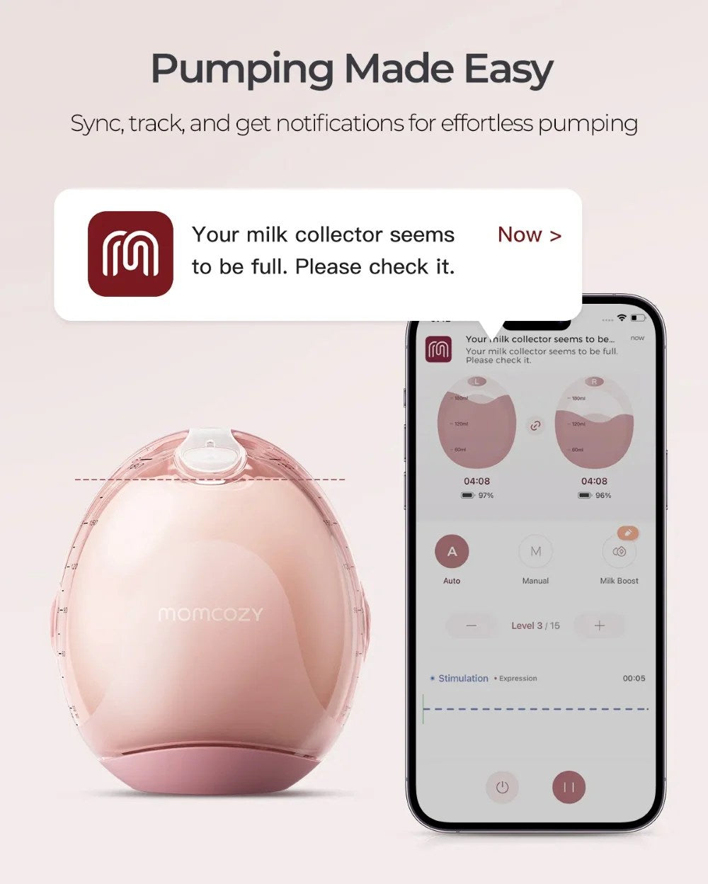 Tire-lait Mains libres Air 1 Momcozy