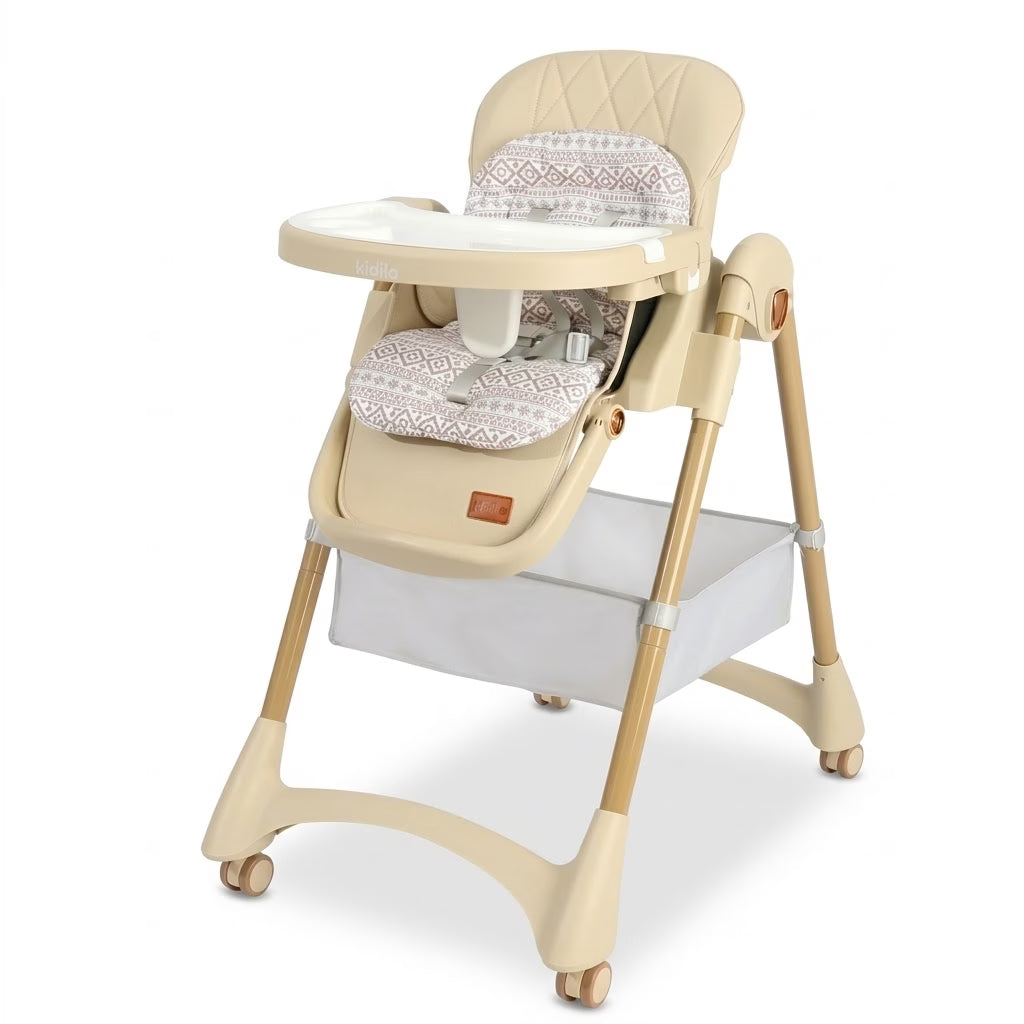 Chaise Haute Bébé Kidilo KD3-3 – Beige