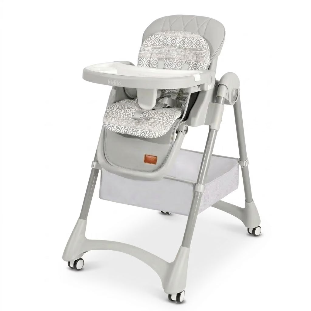 Chaise Haute Bébé Kidilo KD3-3 – Gris