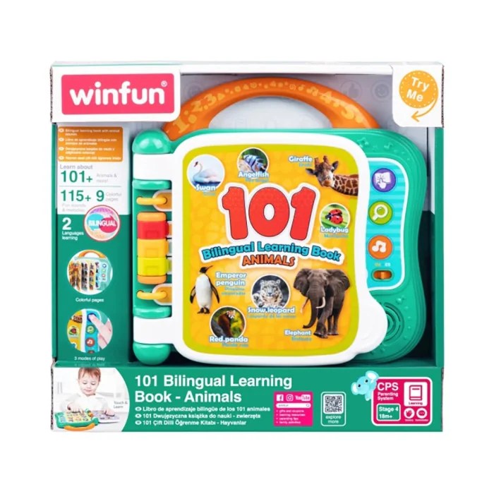 Winfun Livre d’apprentissage bilingue « 101 Animaux » 18m+