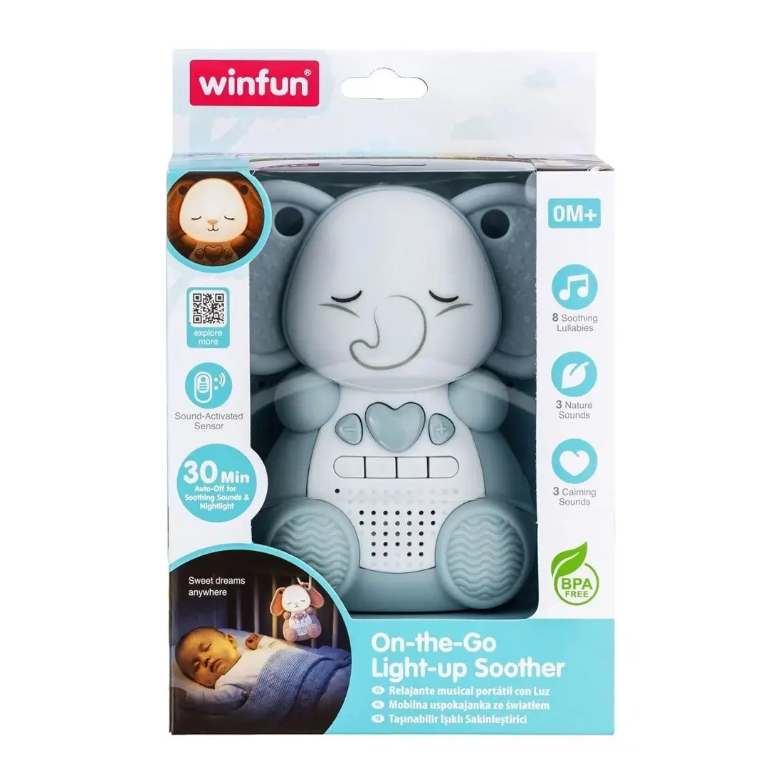 Winfun Veilleuse Portable Éléphant pour Bébé 0mois+