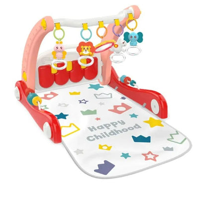 Tapis d’éveil avec un piano & Trotteur 2en1 – Rouge -Huanger