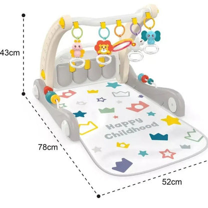 Tapis d’éveil avec un piano & Trotteur 2en1 – Beige – Huanger