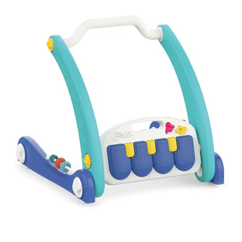 Tapis d’éveil avec un piano & Trotteur 2en1 – Bleu – Huanger