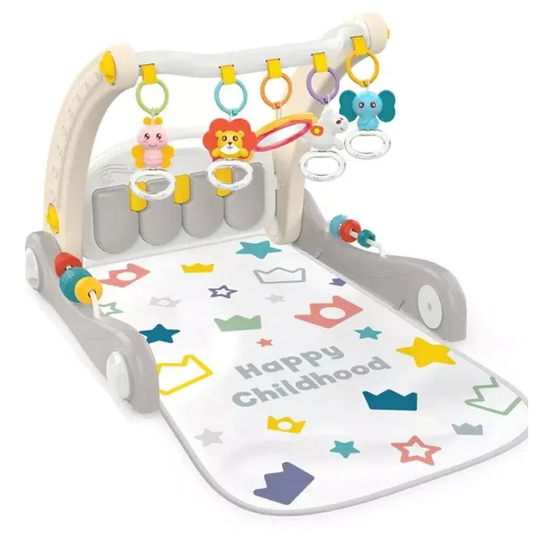 Tapis d’éveil avec un piano & Trotteur 2en1 – Beige – Huanger