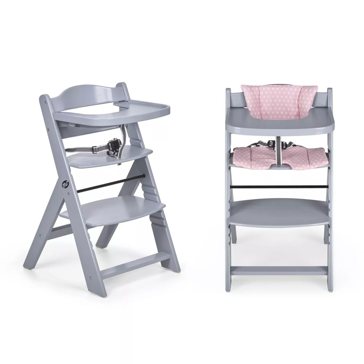 Chaise haute évolutive en bois gris – MS