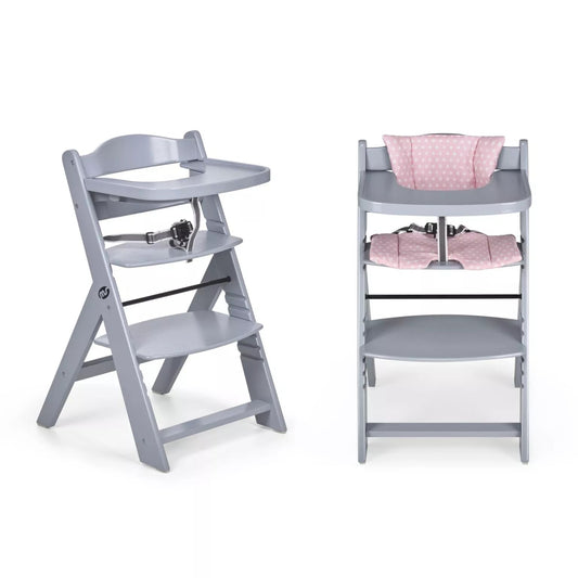Chaise haute évolutive en bois gris – MS