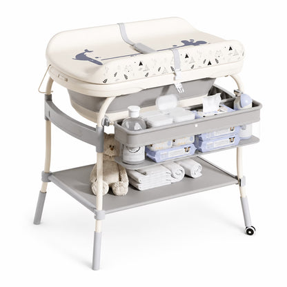 able à langer & Baignoire avec Thermomètre digital intégré